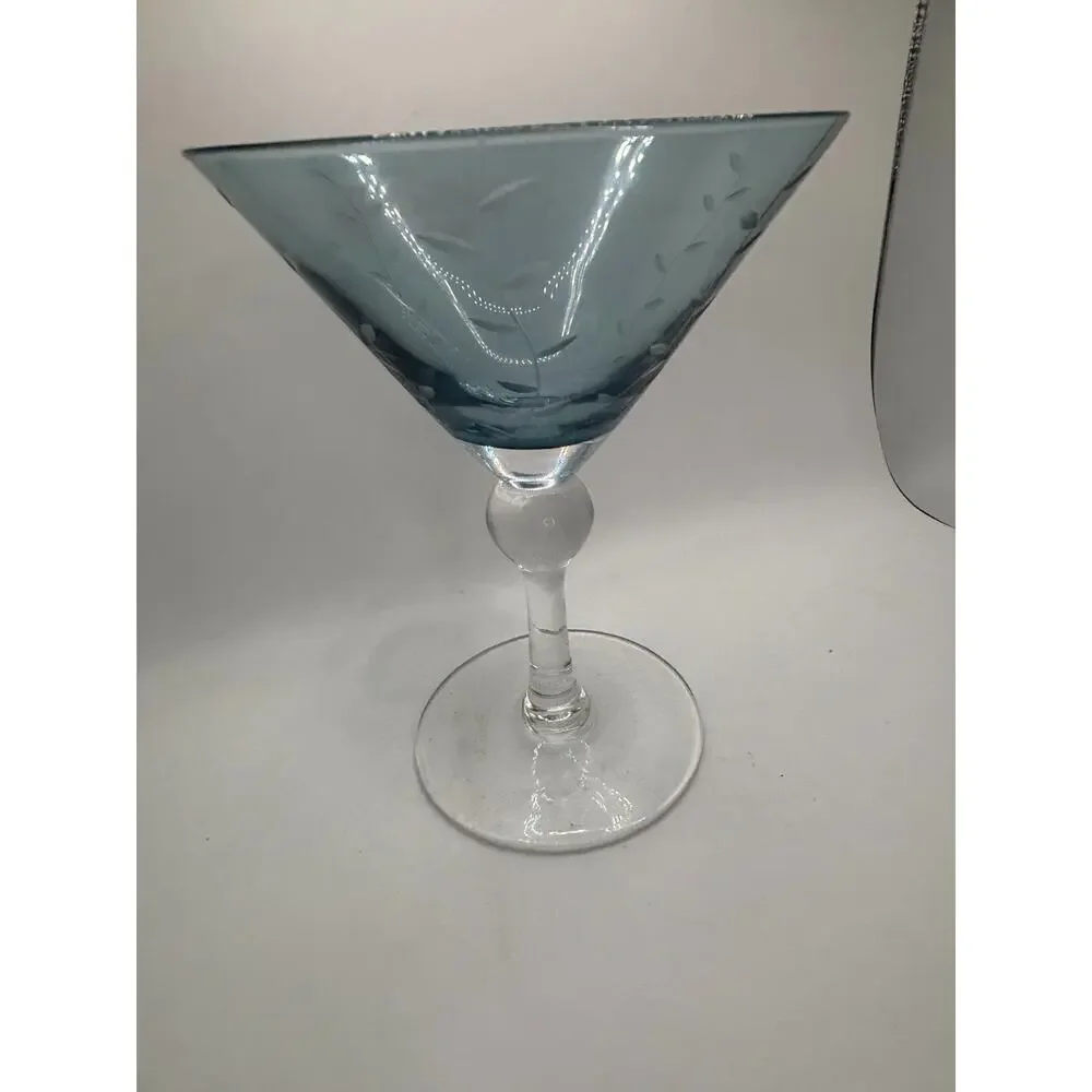 Turquoise Bowl Martini Glass Ball Stem Replacement 7